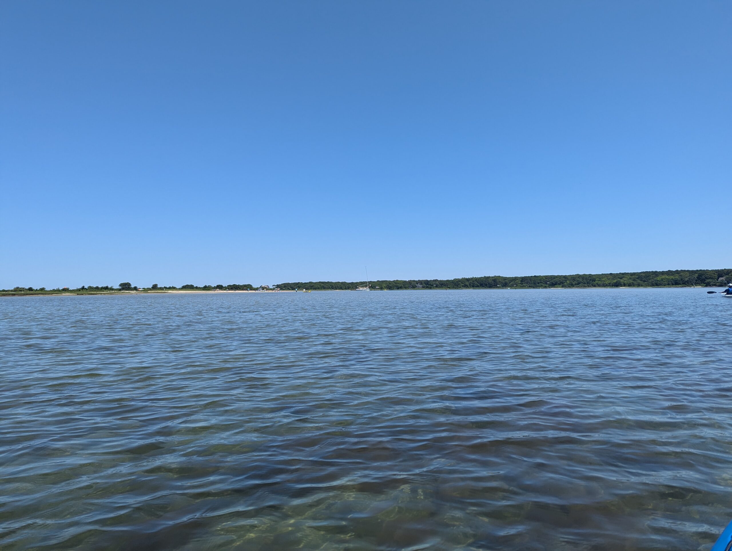 Looking towards Tashmoo Beach from kayak